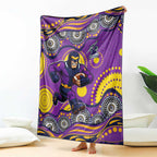 Melbourne Storm Blanket Aboriginal Dot Pattern - Rugby Mascot Heritage Pride