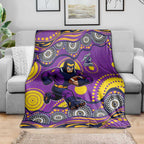Melbourne Storm Blanket Aboriginal Dot Pattern - Rugby Mascot Heritage Pride