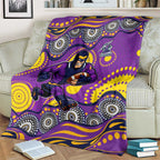 Melbourne Storm Blanket Aboriginal Dot Pattern - Rugby Mascot Heritage Pride