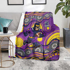 Melbourne Storm Blanket Aboriginal Dot Pattern - Rugby Mascot Heritage Pride