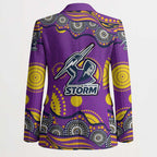 Melbourne Storm Blazer Aboriginal Dot Pattern - Rugby Mascot Heritage Pride