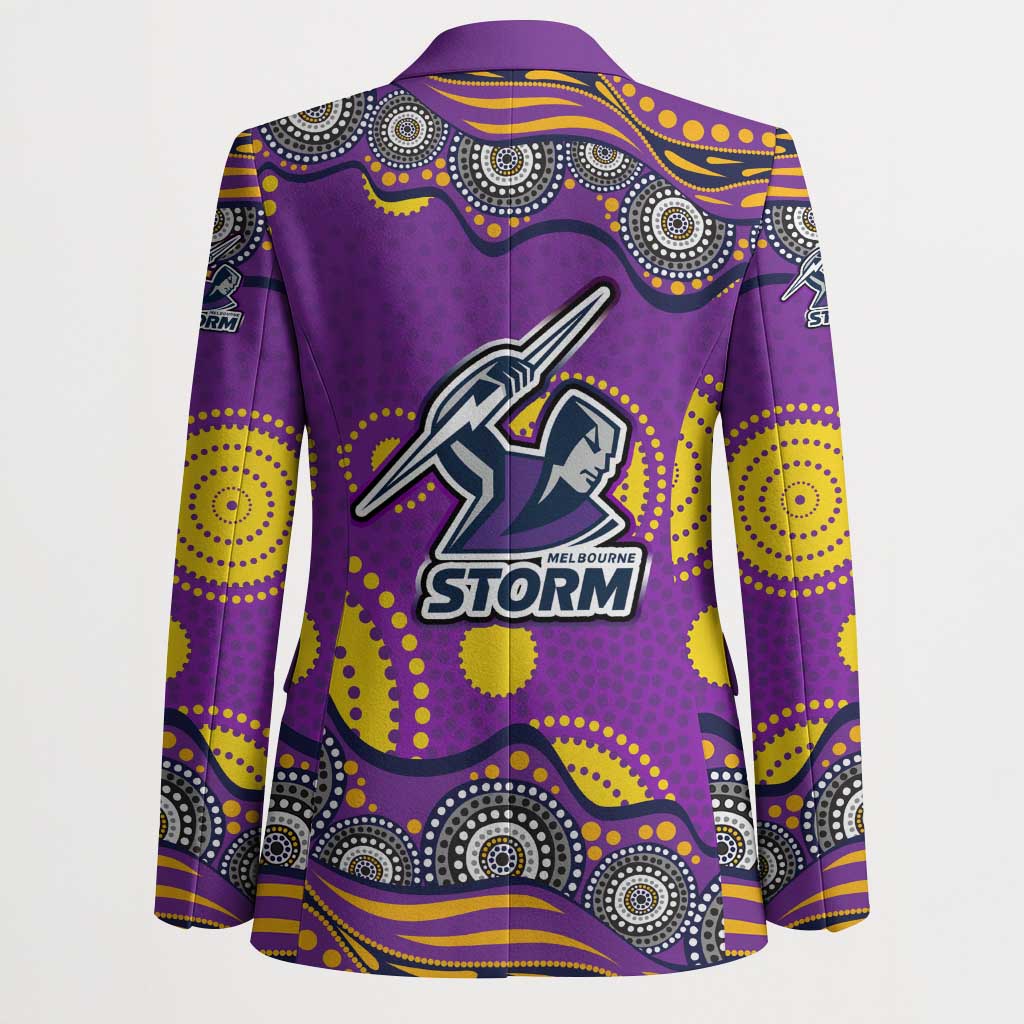 Melbourne Storm Blazer Aboriginal Dot Pattern - Rugby Mascot Heritage Pride