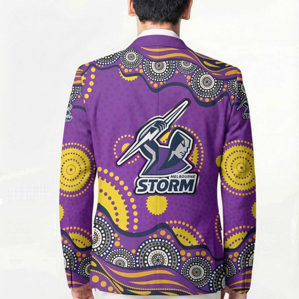 Melbourne Storm Blazer Aboriginal Dot Pattern - Rugby Mascot Heritage Pride
