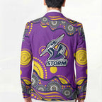 Melbourne Storm Blazer Aboriginal Dot Pattern - Rugby Mascot Heritage Pride
