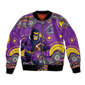 Melbourne Storm Bomber Jacket Aboriginal Dot Pattern - Rugby Mascot Heritage Pride