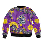 Melbourne Storm Bomber Jacket Aboriginal Dot Pattern - Rugby Mascot Heritage Pride