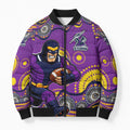 Melbourne Storm Bomber Puffer Jacket Aboriginal Dot Pattern - Rugby Mascot Heritage Pride