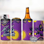 Melbourne Storm 4 in 1 Can Cooler Tumbler Aboriginal Dot Pattern - Rugby Mascot Heritage Pride