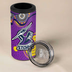 Melbourne Storm 4 in 1 Can Cooler Tumbler Aboriginal Dot Pattern - Rugby Mascot Heritage Pride