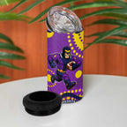 Melbourne Storm 4 in 1 Can Cooler Tumbler Aboriginal Dot Pattern - Rugby Mascot Heritage Pride