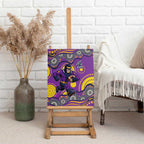 Melbourne Storm Canvas Wall Art Aboriginal Dot Pattern - Rugby Mascot Heritage Pride