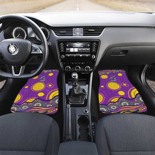 Melbourne Storm Car Mats Aboriginal Dot Pattern - Rugby Mascot Heritage Pride
