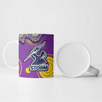 Melbourne Storm Ceramic Mug Aboriginal Dot Pattern - Rugby Mascot Heritage Pride