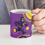 Melbourne Storm Ceramic Mug Aboriginal Dot Pattern - Rugby Mascot Heritage Pride