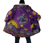 Melbourne Storm Cloak Aboriginal Dot Pattern - Rugby Mascot Heritage Pride