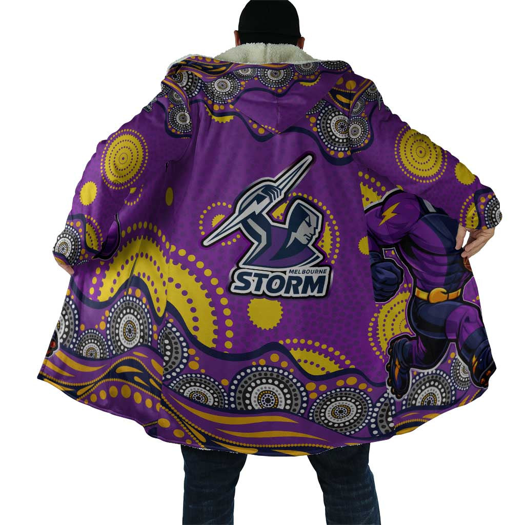 Melbourne Storm Cloak Aboriginal Dot Pattern - Rugby Mascot Heritage Pride