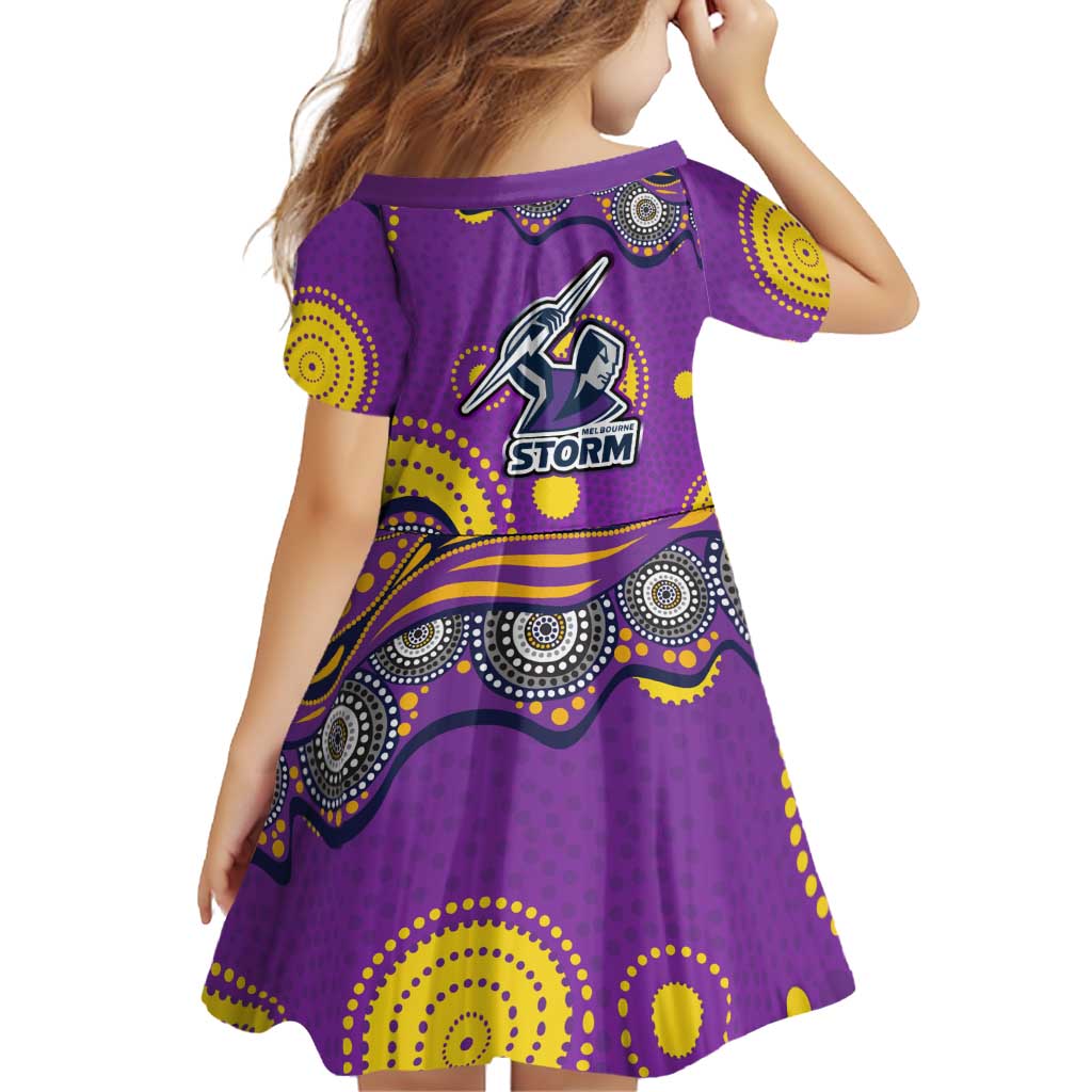 Melbourne Storm Family Matching Summer Maxi Dress and Hawaiian Shirt Aboriginal Dot Pattern - Rugby Mascot Heritage Pride
