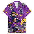 Melbourne Storm Family Matching Summer Maxi Dress and Hawaiian Shirt Aboriginal Dot Pattern - Rugby Mascot Heritage Pride