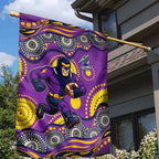 Melbourne Storm Garden Flag Aboriginal Dot Pattern - Rugby Mascot Heritage Pride