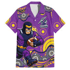 Melbourne Storm Hawaiian Shirt Aboriginal Dot Pattern - Rugby Mascot Heritage Pride