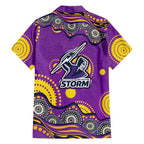 Melbourne Storm Hawaiian Shirt Aboriginal Dot Pattern - Rugby Mascot Heritage Pride