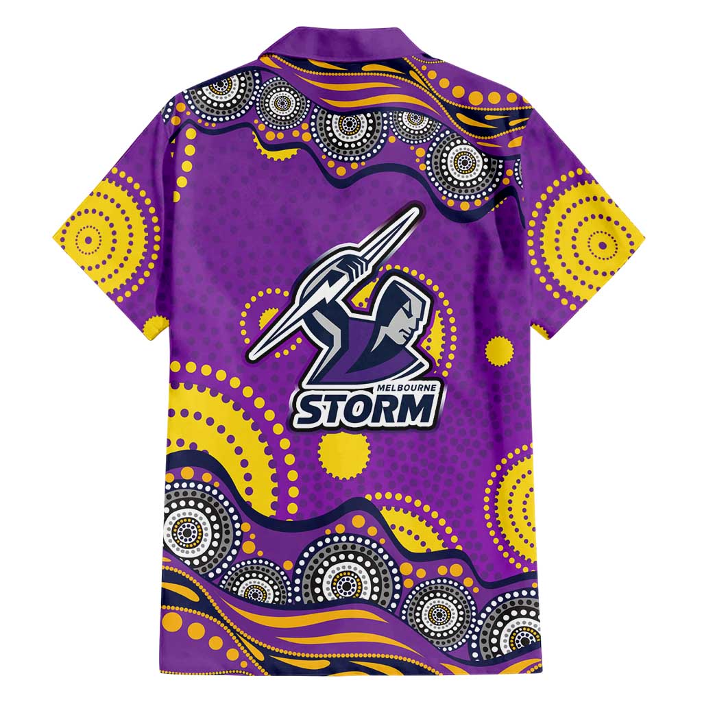 Melbourne Storm Hawaiian Shirt Aboriginal Dot Pattern - Rugby Mascot Heritage Pride
