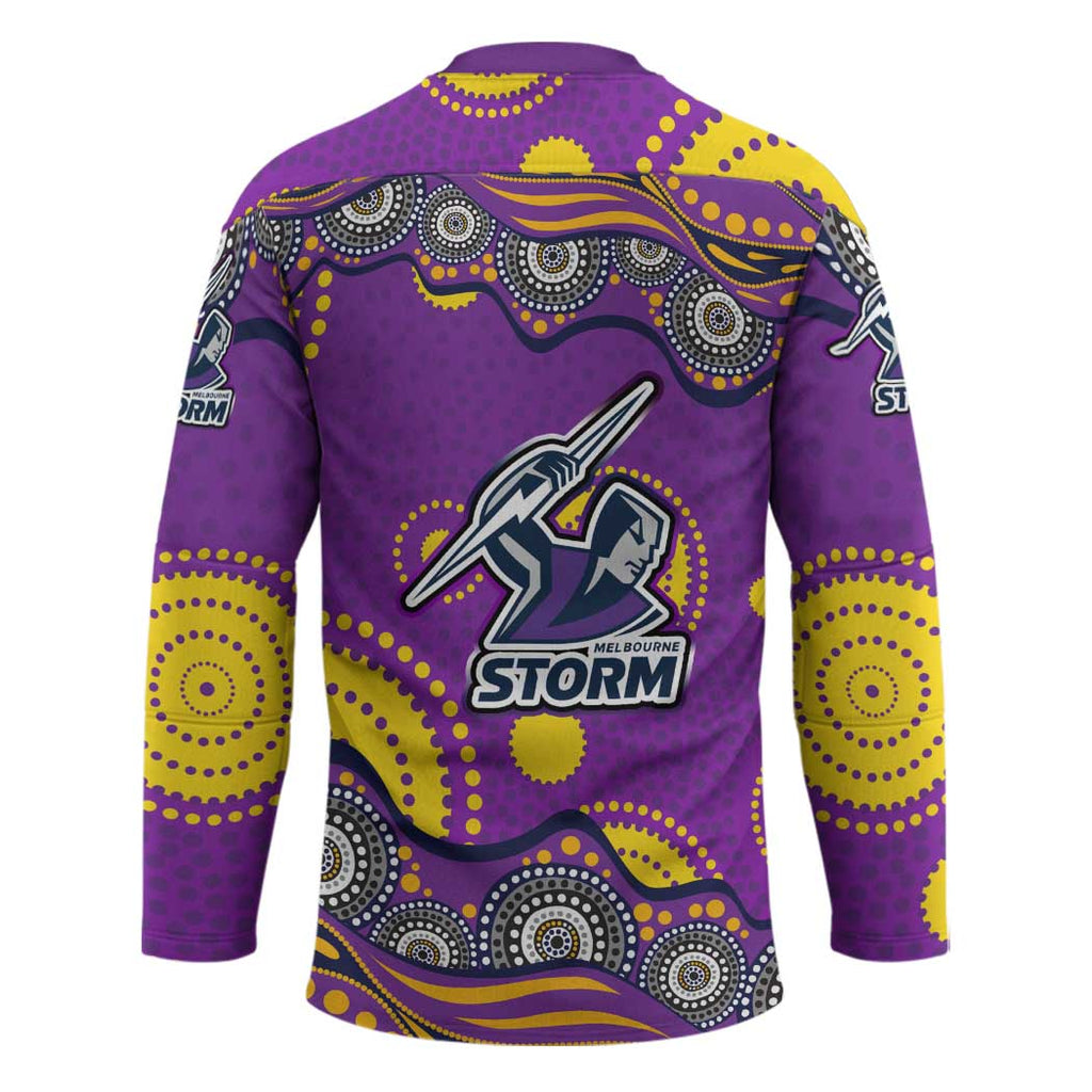 Melbourne Storm Hockey Jersey Aboriginal Dot Pattern - Rugby Mascot Heritage Pride