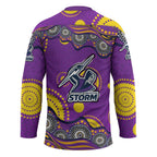 Melbourne Storm Hockey Jersey Aboriginal Dot Pattern - Rugby Mascot Heritage Pride