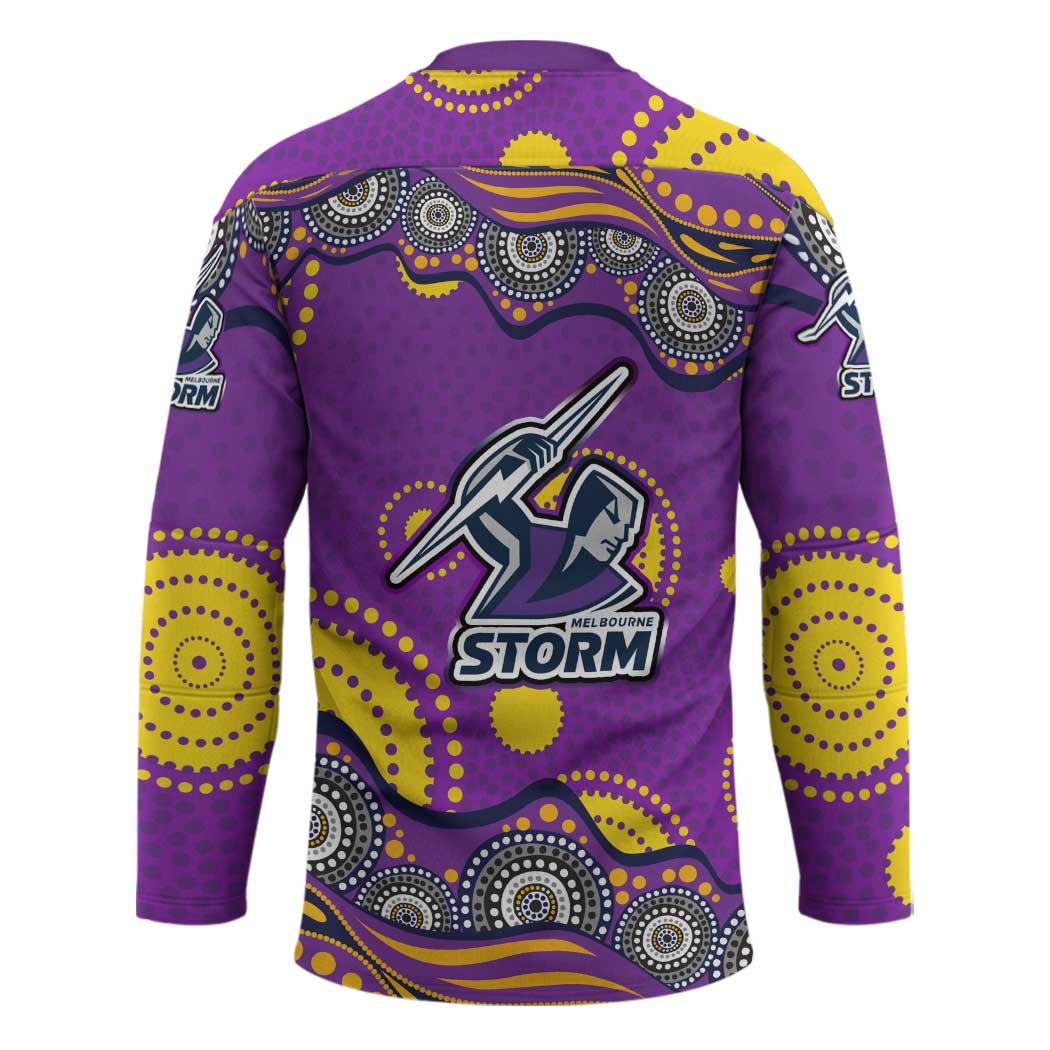 Melbourne Storm Hockey Jersey Aboriginal Dot Pattern - Rugby Mascot Heritage Pride