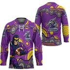 Melbourne Storm Hockey Jersey Aboriginal Dot Pattern - Rugby Mascot Heritage Pride
