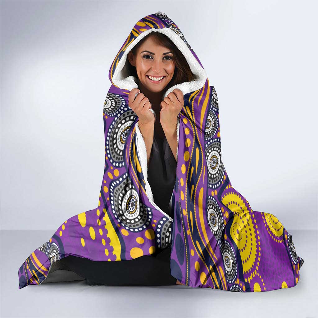 Melbourne Storm Hooded Blanket Aboriginal Dot Pattern - Rugby Mascot Heritage Pride