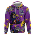 Melbourne Storm Hoodie Aboriginal Dot Pattern - Rugby Mascot Heritage Pride