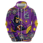 Melbourne Storm Hoodie Aboriginal Dot Pattern - Rugby Mascot Heritage Pride