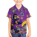 Melbourne Storm Kid Hawaiian Shirt Aboriginal Dot Pattern - Rugby Mascot Heritage Pride