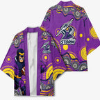Melbourne Storm Kimono Aboriginal Dot Pattern - Rugby Mascot Heritage Pride