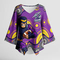 Melbourne Storm Kimono Sleeve Blouse Aboriginal Dot Pattern - Rugby Mascot Heritage Pride
