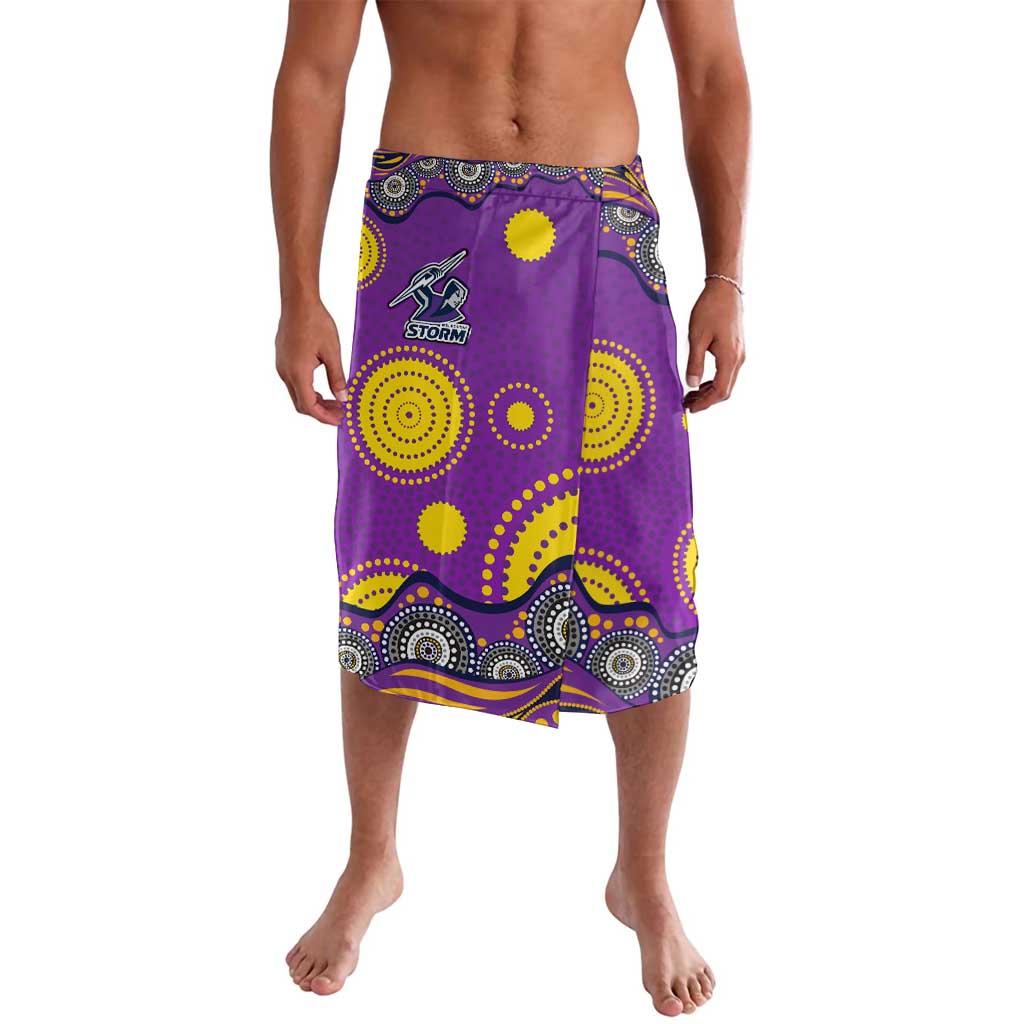 Melbourne Storm Lavalava Aboriginal Dot Pattern - Rugby Mascot Heritage Pride