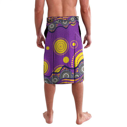 Melbourne Storm Lavalava Aboriginal Dot Pattern - Rugby Mascot Heritage Pride