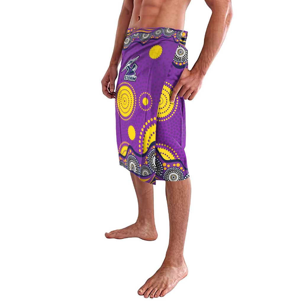 Melbourne Storm Lavalava Aboriginal Dot Pattern - Rugby Mascot Heritage Pride