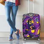 Melbourne Storm Luggage Cover Aboriginal Dot Pattern - Rugby Mascot Heritage Pride