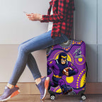 Melbourne Storm Luggage Cover Aboriginal Dot Pattern - Rugby Mascot Heritage Pride