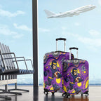 Melbourne Storm Luggage Cover Aboriginal Dot Pattern - Rugby Mascot Heritage Pride