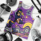 Melbourne Storm Men Tank Top Aboriginal Dot Pattern - Rugby Mascot Heritage Pride