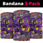 Melbourne Storm Neck Gaiter Aboriginal Dot Pattern - Rugby Mascot Heritage Pride