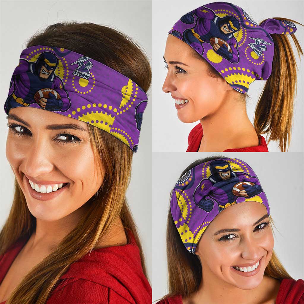 Melbourne Storm Neck Gaiter Aboriginal Dot Pattern - Rugby Mascot Heritage Pride