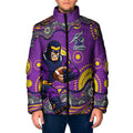 Melbourne Storm Padded Jacket Aboriginal Dot Pattern - Rugby Mascot Heritage Pride