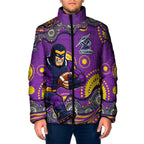 Melbourne Storm Padded Jacket Aboriginal Dot Pattern - Rugby Mascot Heritage Pride