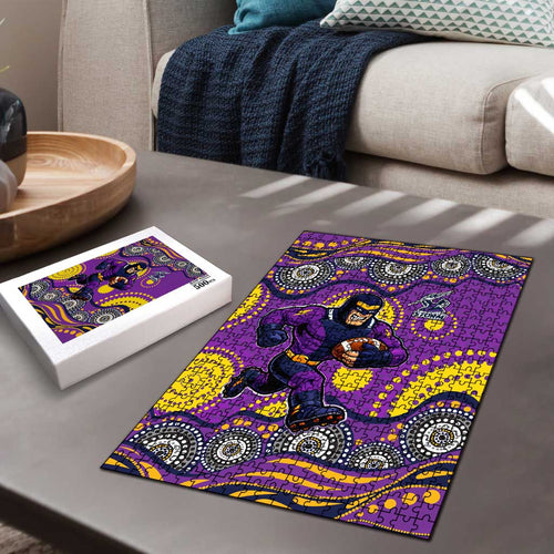 Melbourne Storm Puzzle Aboriginal Dot Pattern - Rugby Mascot Heritage Pride