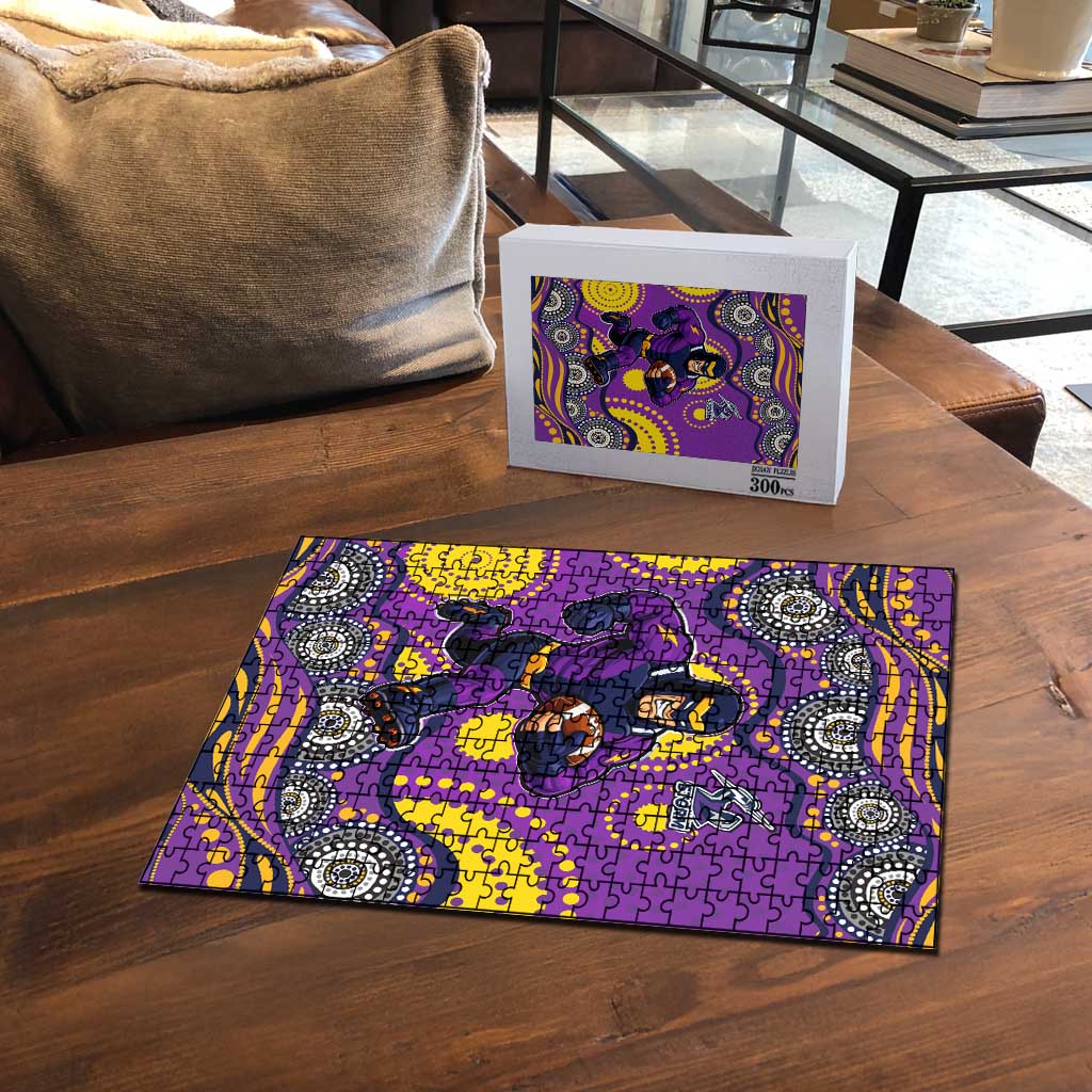 Melbourne Storm Puzzle Aboriginal Dot Pattern - Rugby Mascot Heritage Pride