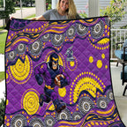 Melbourne Storm Quilt Aboriginal Dot Pattern - Rugby Mascot Heritage Pride